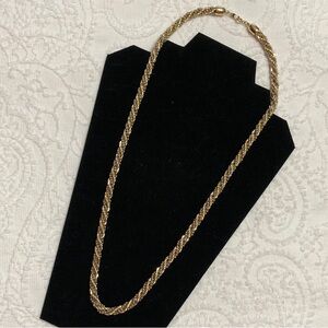 Premier Designs 28” Inch Necklace - Twisted Gold and Silver Braided Design